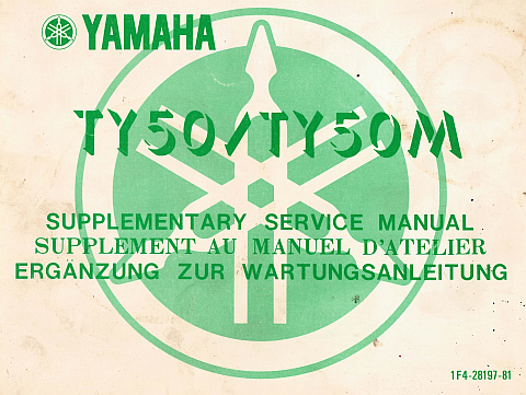 1F4-28197-81-00 - TY50 TY50M SUPPLEMENT SERVICE MANUAL