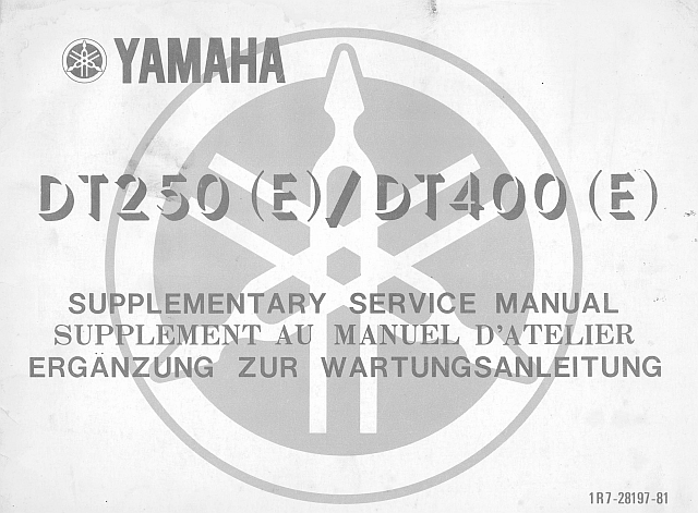 1R7-28197-81-00 - DT250E / DT400E SUPPLEMENT SERVICE MANUAL