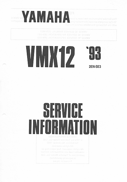2EN-SE3 - VMX12 SERVICE INFORMATION 1993