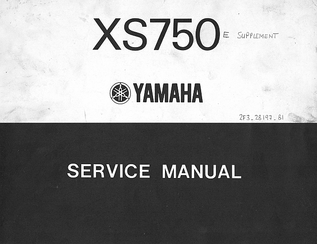 2F3-28197-81-00 - XS750 E SUPPLEMENT SERVICE MANUAL